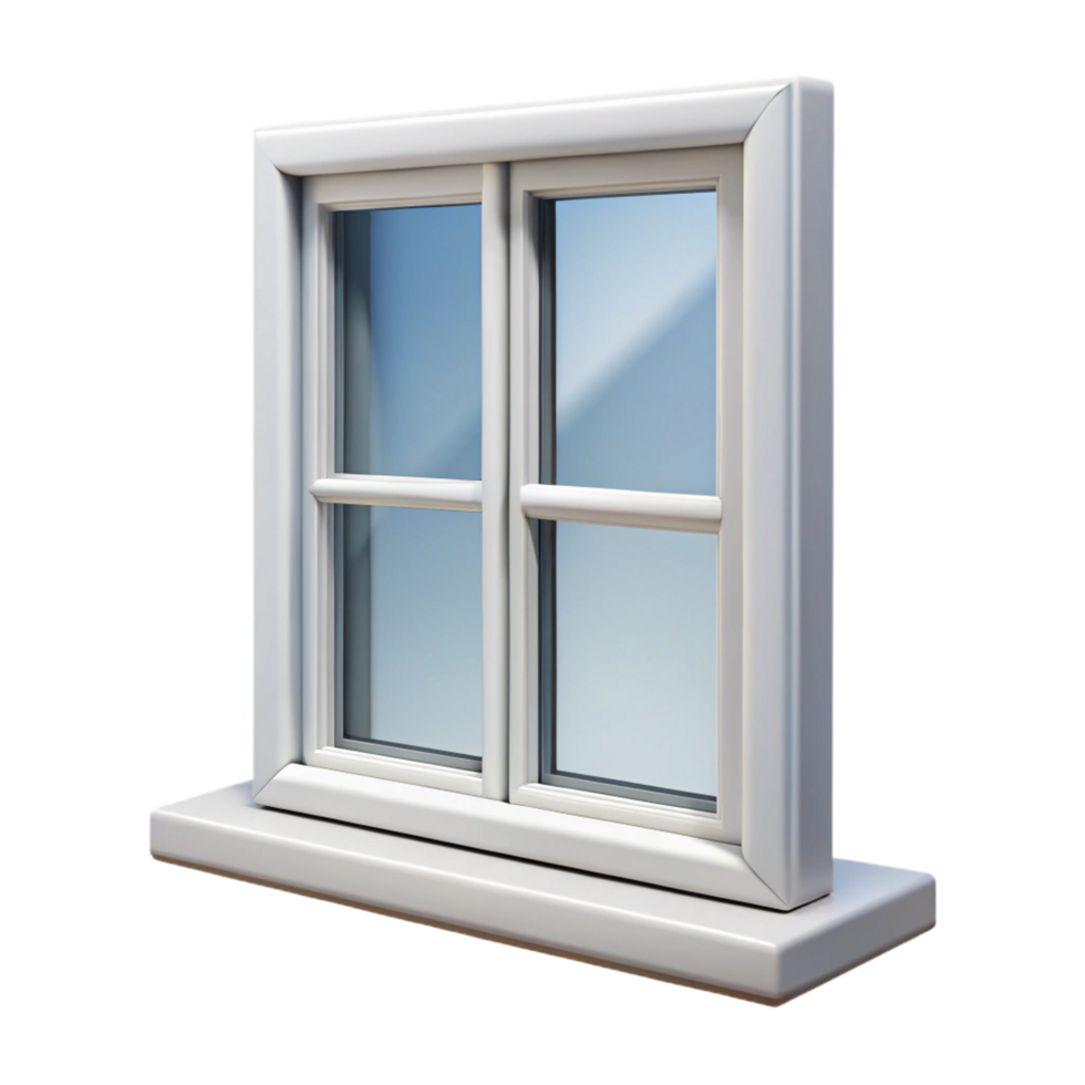 harmonious enchanting Window frame, white PVC, NO BACKGROUND with Transparent Background. high resolution png
