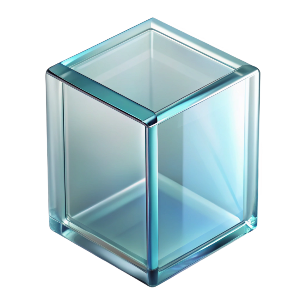 energetic striking Glass block, clear, NO BACKGROUND with Transparent Background. 8K png