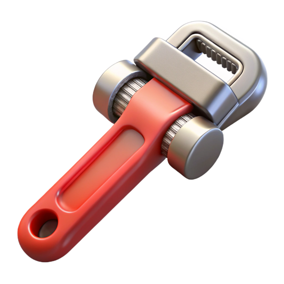 impressive whimsical vintage Plumbing pipe wrench, NO BACKGROUND with Transparent Background. top-tier png