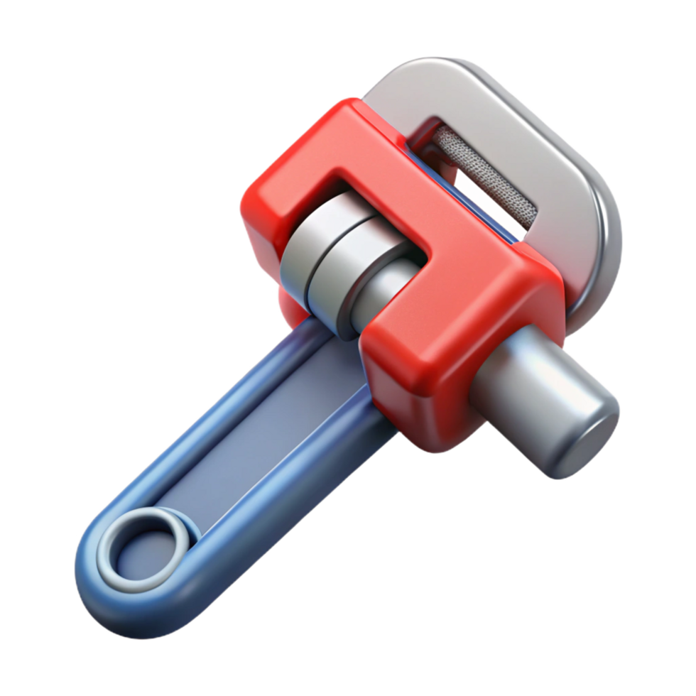 impressive retro Plumbing pipe wrench, NO BACKGROUND with Transparent Background. artisan png