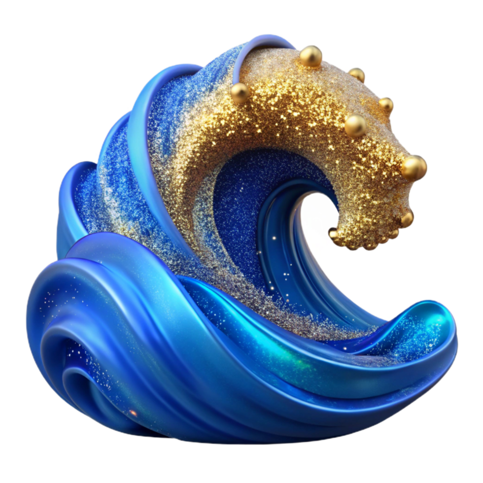 impressive traditional Blue Ocean Wave Transparent Background png