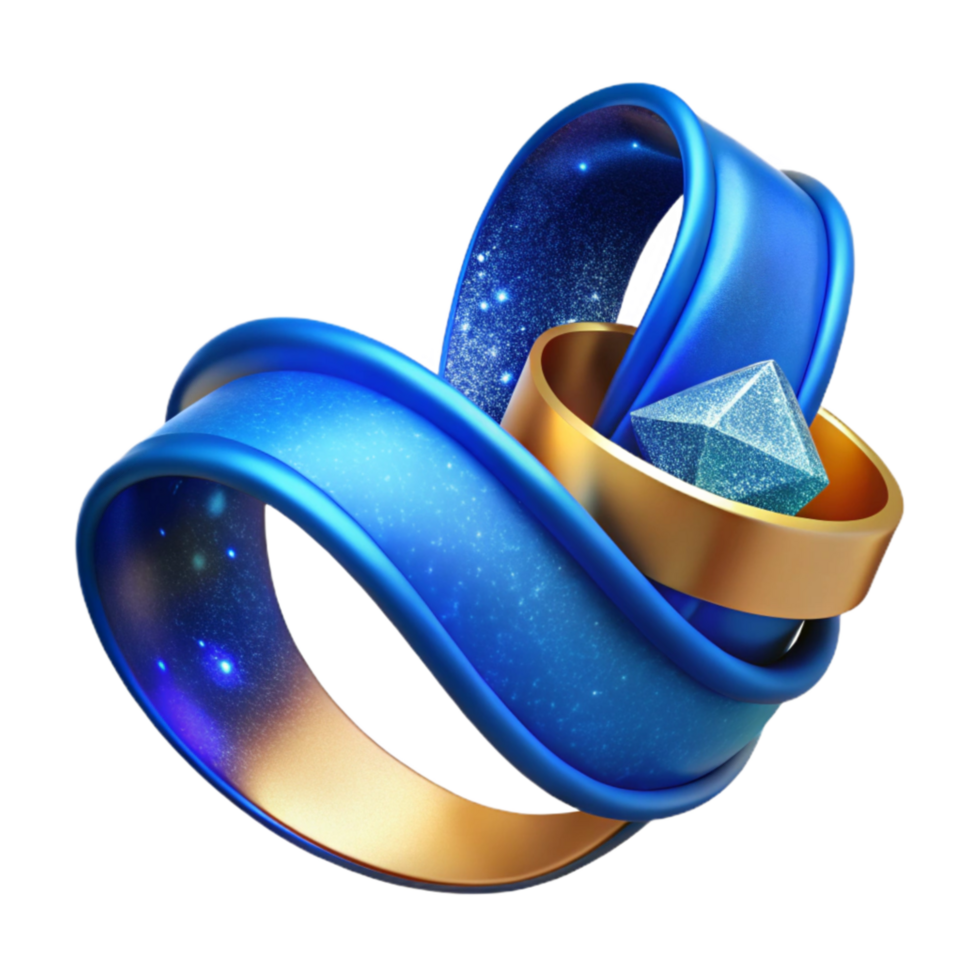 vibrant vintage Blue Ribbon Curl Transparent Background authentic png