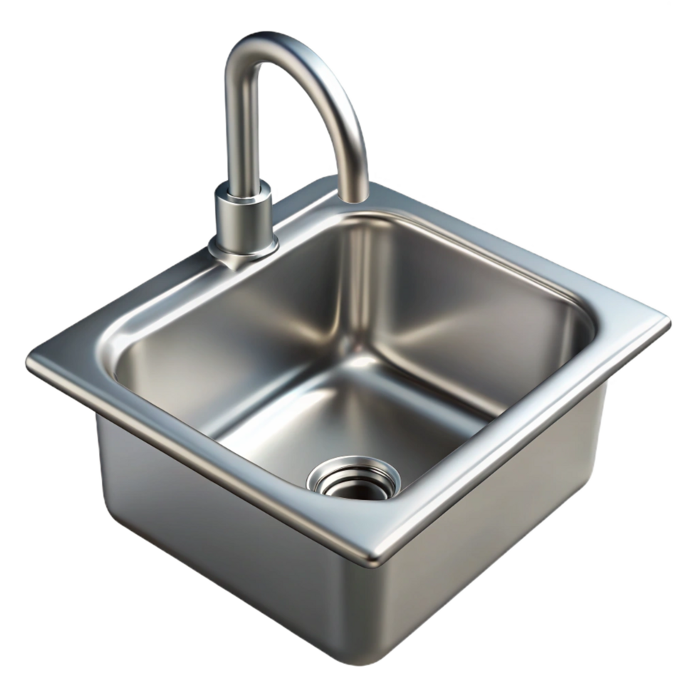 impressive romantic impressionist Kitchen sink, stainless steel, NO BACKGROUND with Transparent Background. luxury png
