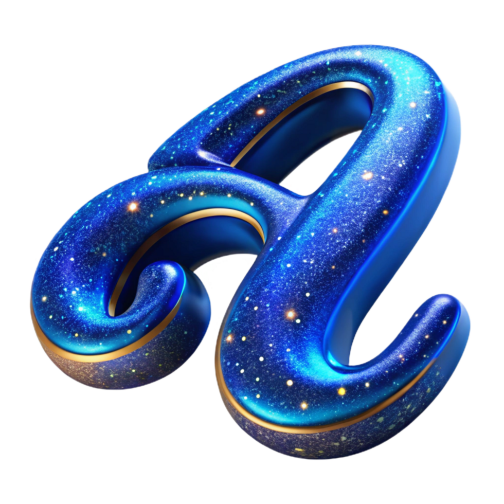 extraordinary modern Blue Script Font Letter a Transparent Background original png