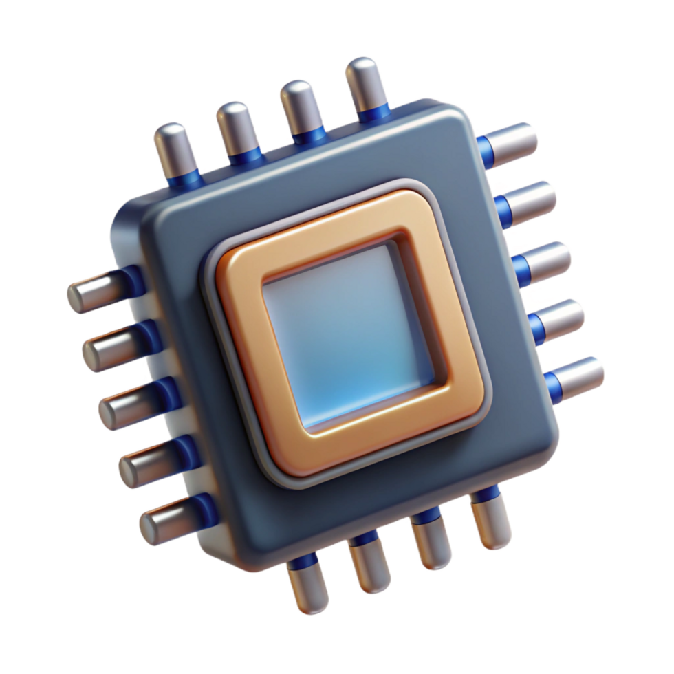 ethereal extraordinary Cyberpunk data chip with exposed circuitry NO BACKGROUND with Transparent Background. impeccable png