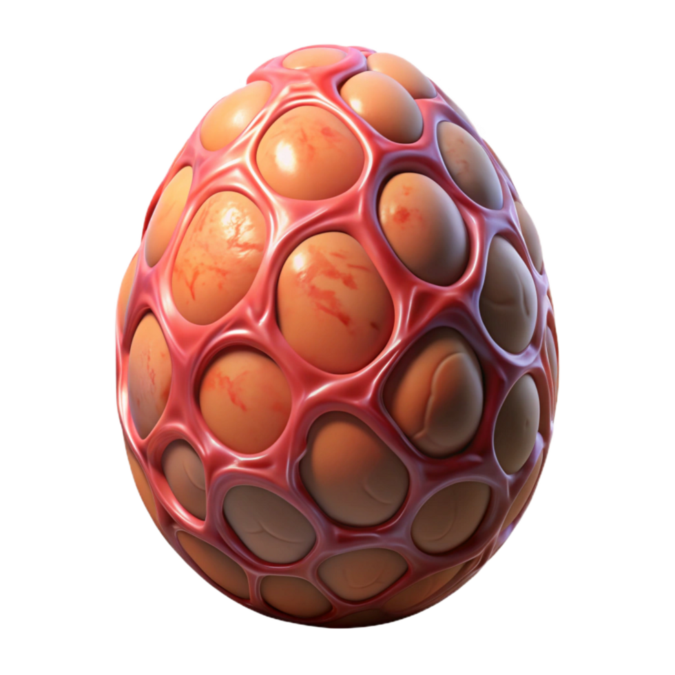 gorgeous organic Alien creature egg with pulsating veins NO BACKGROUND with Transparent Background. 4K png