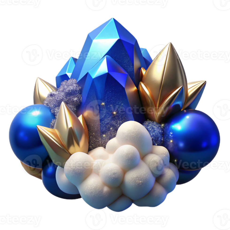 elegant vintage Blue Sky Cloud Fractal with Transparent Background original png
