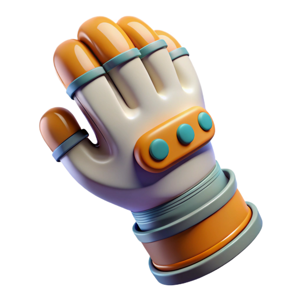 exceptional victorian Advanced spacesuit glove with articulated fingers NO BACKGROUND with Transparent Background. crisp png