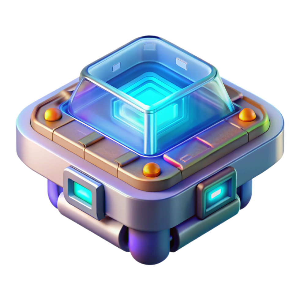 exquisite quintessential Futuristic communication device with holographic interface NO BACKGROUND with Transparent Background. png