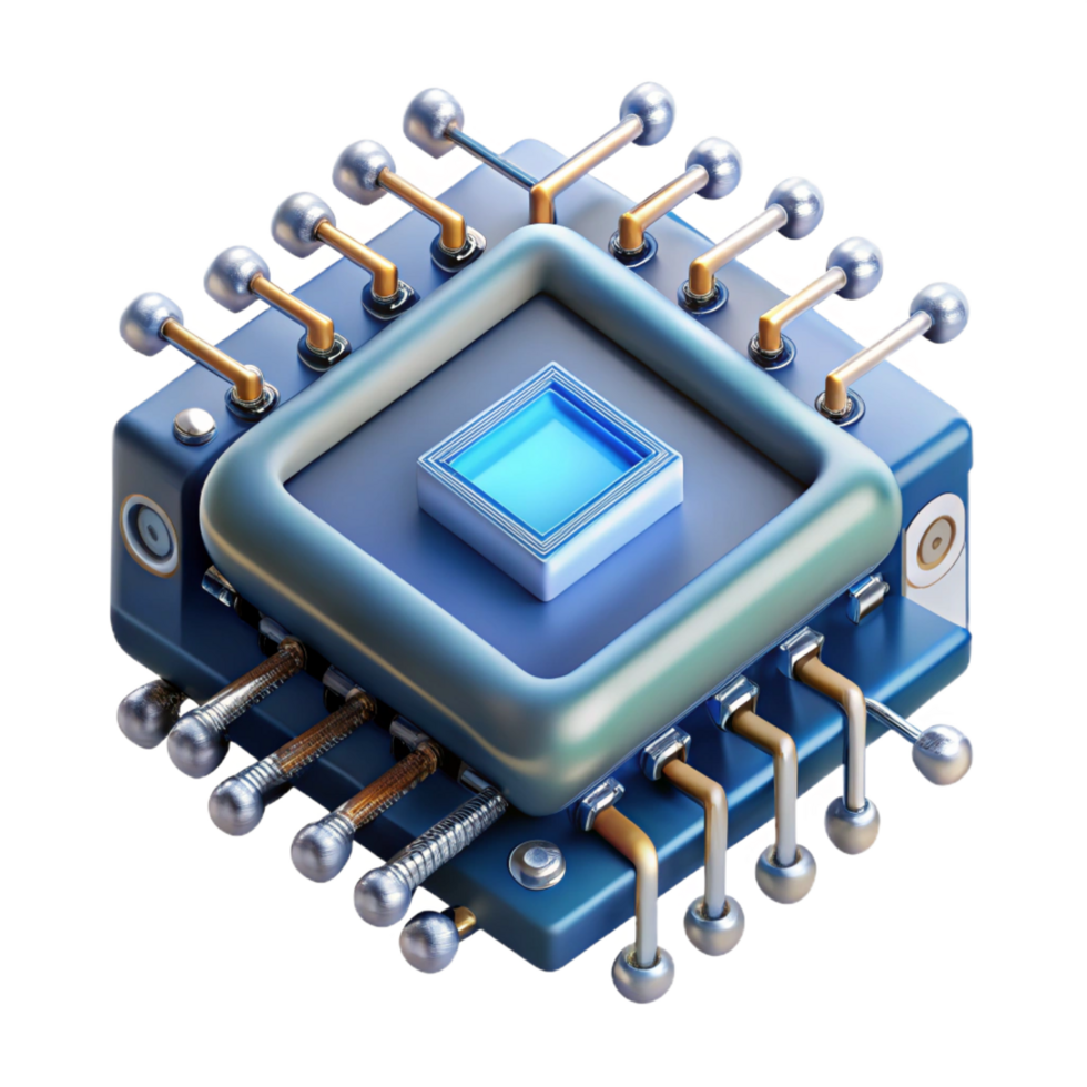 extraordinary dreamy rustic Artificial intelligence computer core with intricate circuitry NO BACKGROUND with Transparent Background. genuine png