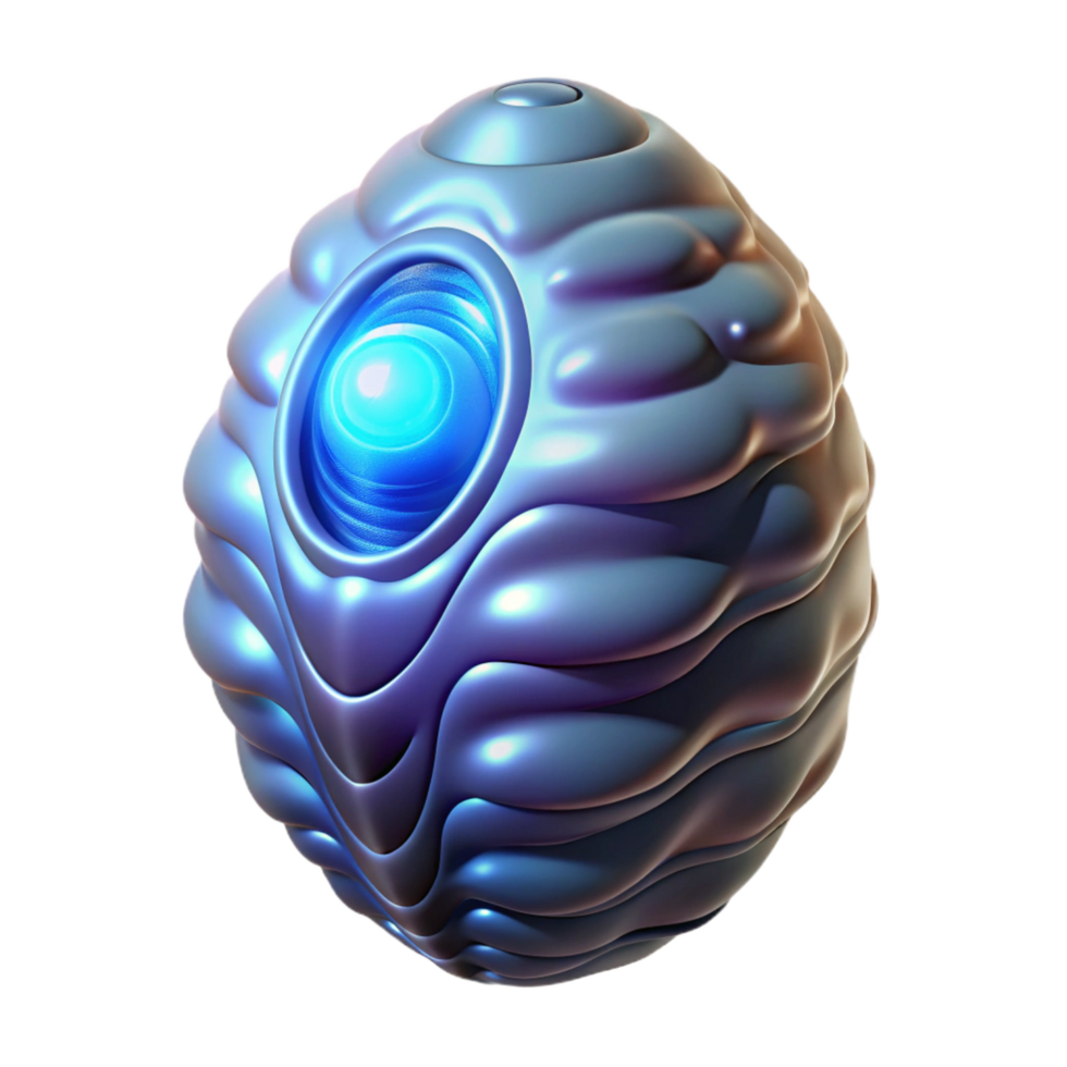 extraordinary mysterious minimalist Alien cocoon with pulsating light NO BACKGROUND with Transparent Background. ultra HD png
