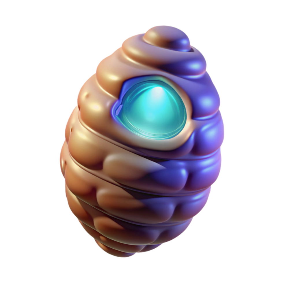 energetic hypnotic Alien cocoon with pulsating light NO BACKGROUND with Transparent Background. artisan png