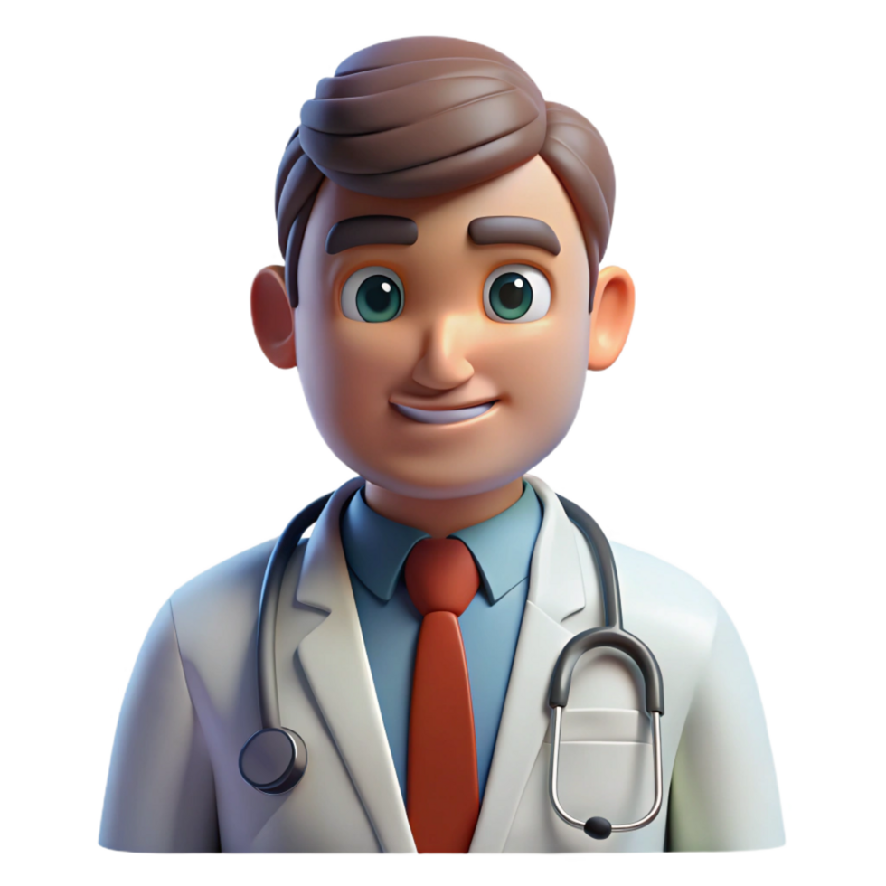 ethereal picturesque Doctor in a lab coat with a stethoscope. NO BACKGROUND with Transparent Background. refined png