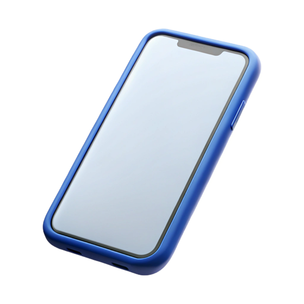 exceptional impressionist Mobile phone displaying a blank screen. NO BACKGROUND with Transparent Background. handcrafted png