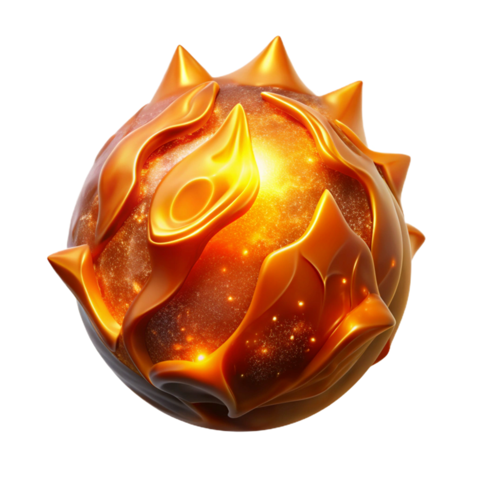 elegant traditional Bright Orange Fireball Isolated with Intense Glow high resolution png