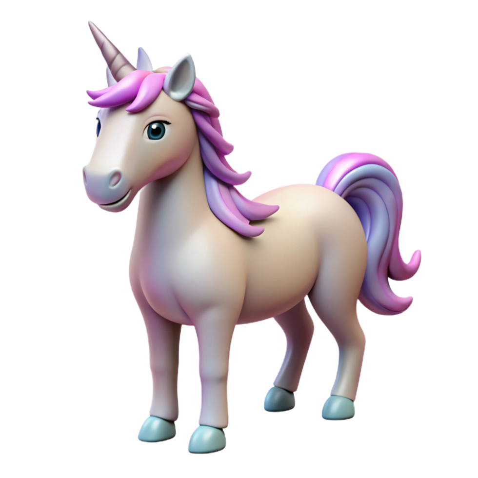 extraordinary rustic Unicorn, mythical horse with a single horn. NO BACKGROUND with Transparent Background. flawless png