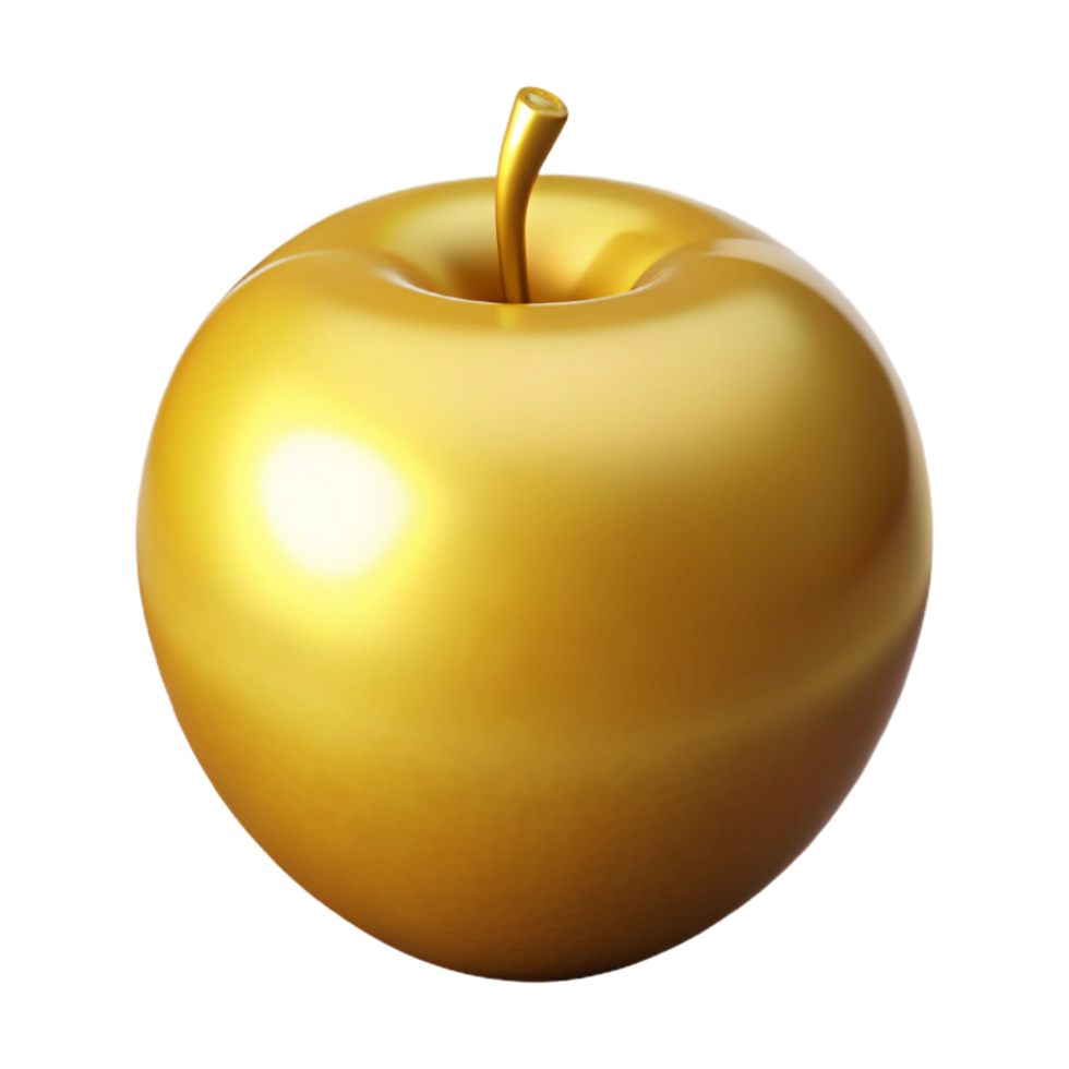 gorgeous joyful impressionist Golden Apple of Discord. NO BACKGROUND with Transparent Background. fine detail png