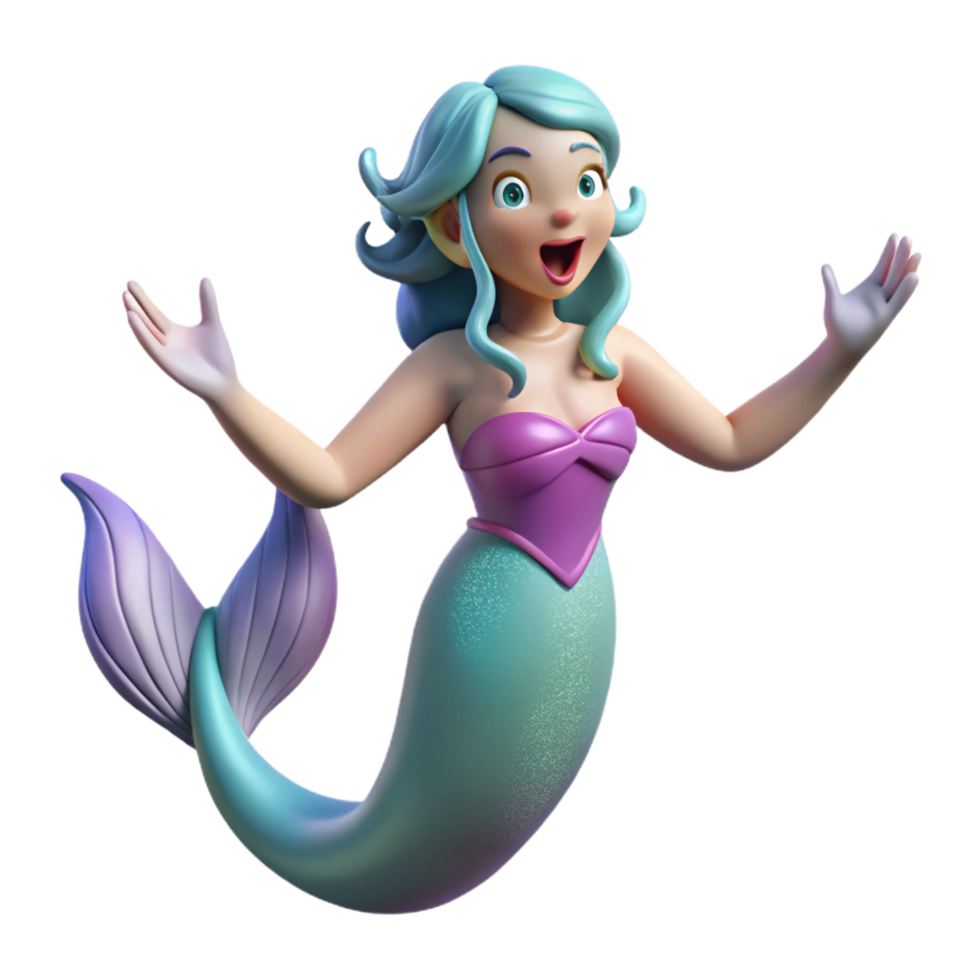 extraordinary dynamic art deco Siren, mythical creature known for its enchanting singing. NO BACKGROUND with Transparent Background. studio quality png