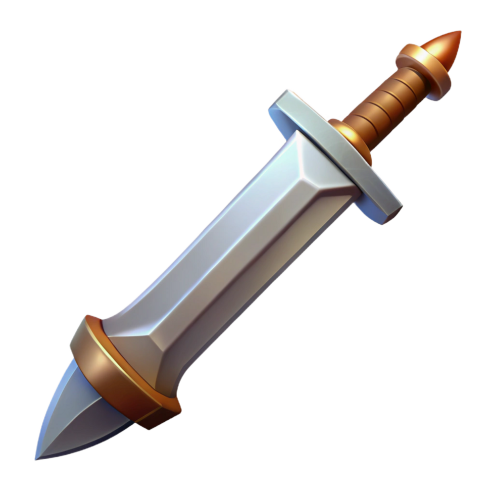 exemplary victorian Stygian Iron Sword. NO BACKGROUND with Transparent Background. 8K png