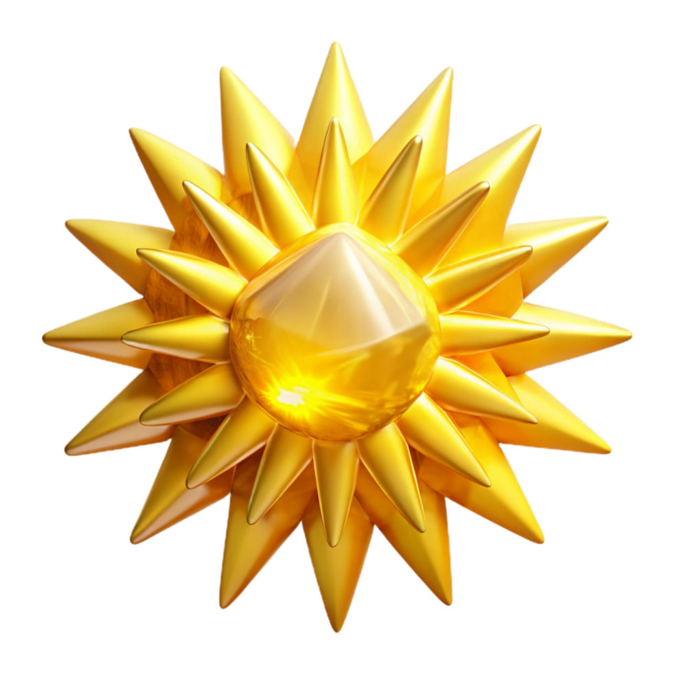 stunning contemporary Bright Yellow Sunburst Isolated Transparent Background premium png