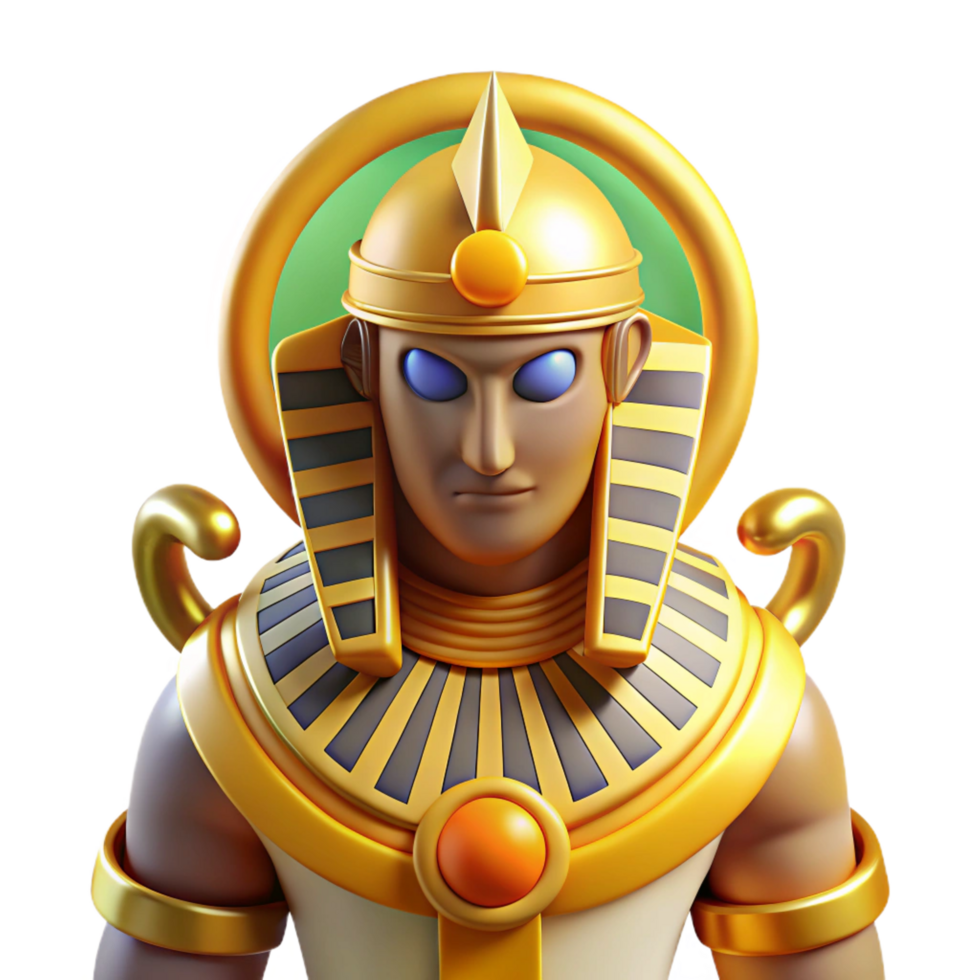 ethereal striking Ra, Egyptian sun god. NO BACKGROUND with Transparent Background. genuine png