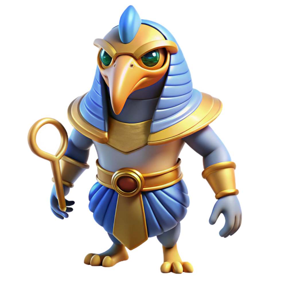enchanting calm retro Horus, Egyptian god of the sky. NO BACKGROUND with Transparent Background. high resolution png