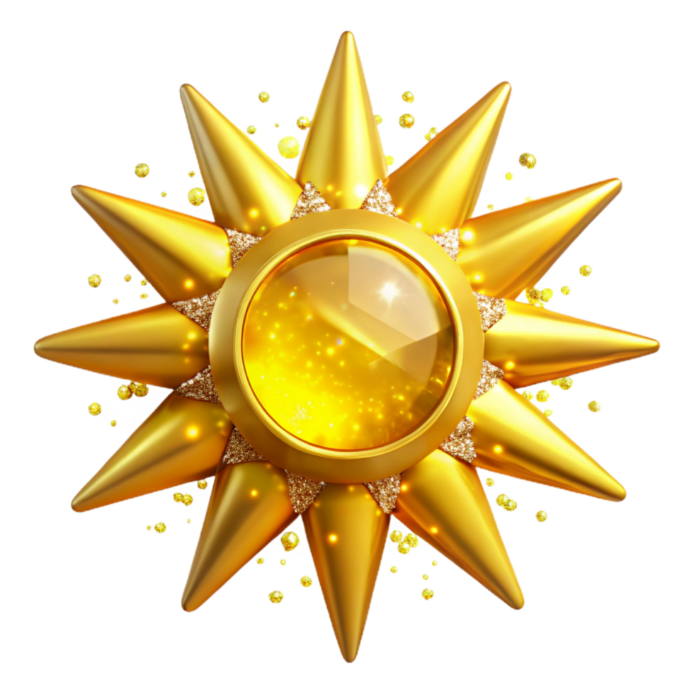 magnificent contemporary Bright Yellow Sunburst Isolated Transparent Background premium png