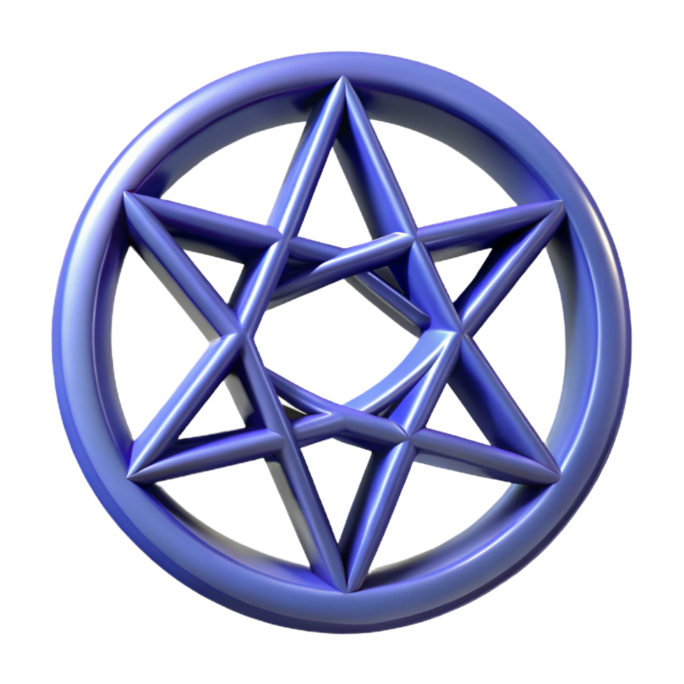 glorious retro Pentacle symbol. NO BACKGROUND with Transparent Background. artisan png