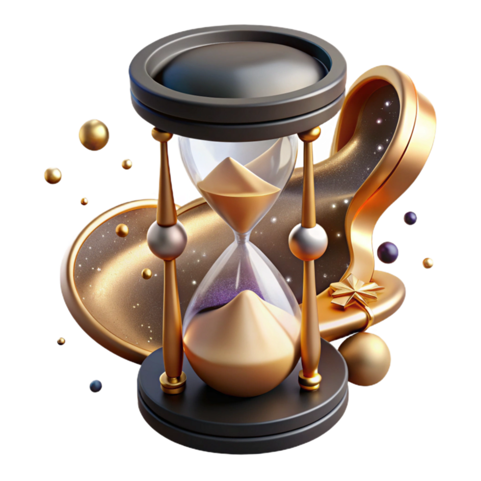 extraordinary vintage Broken Hourglass with Scattered Sand Cutout high resolution png