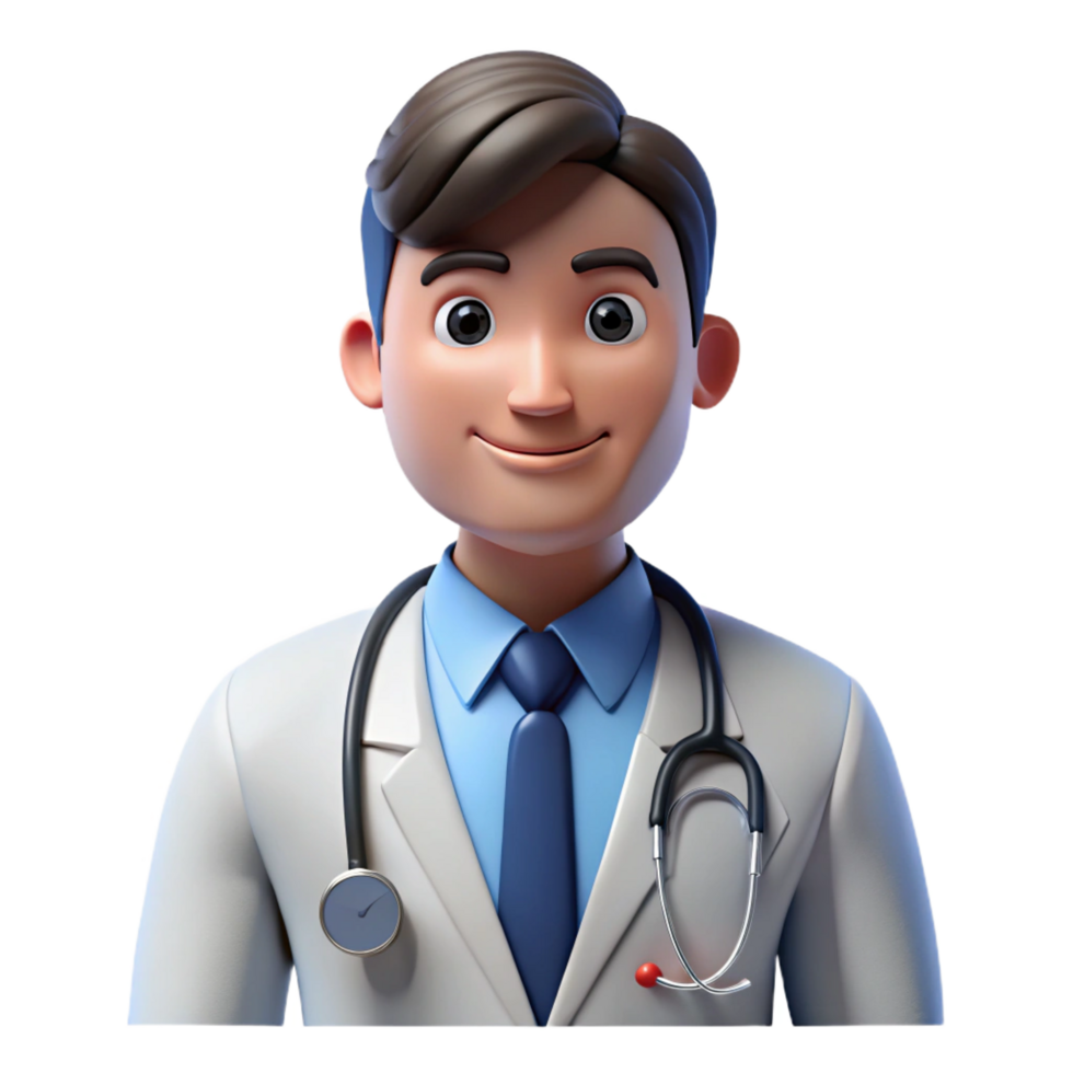 hypnotic iconic Confident male doctor with stethoscope, NO BACKGROUND with Transparent Background. png
