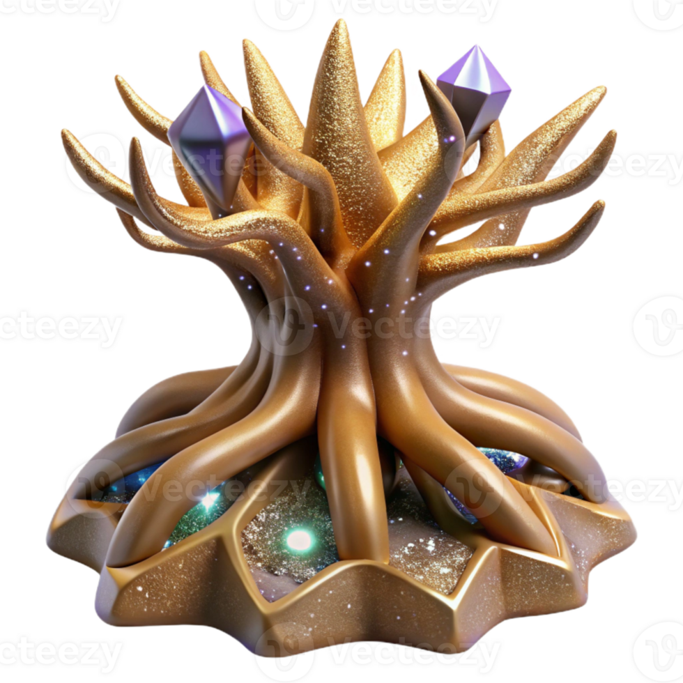 impressive rustic Brown Tree Root Fractal Design Cutout Isolated genuine png