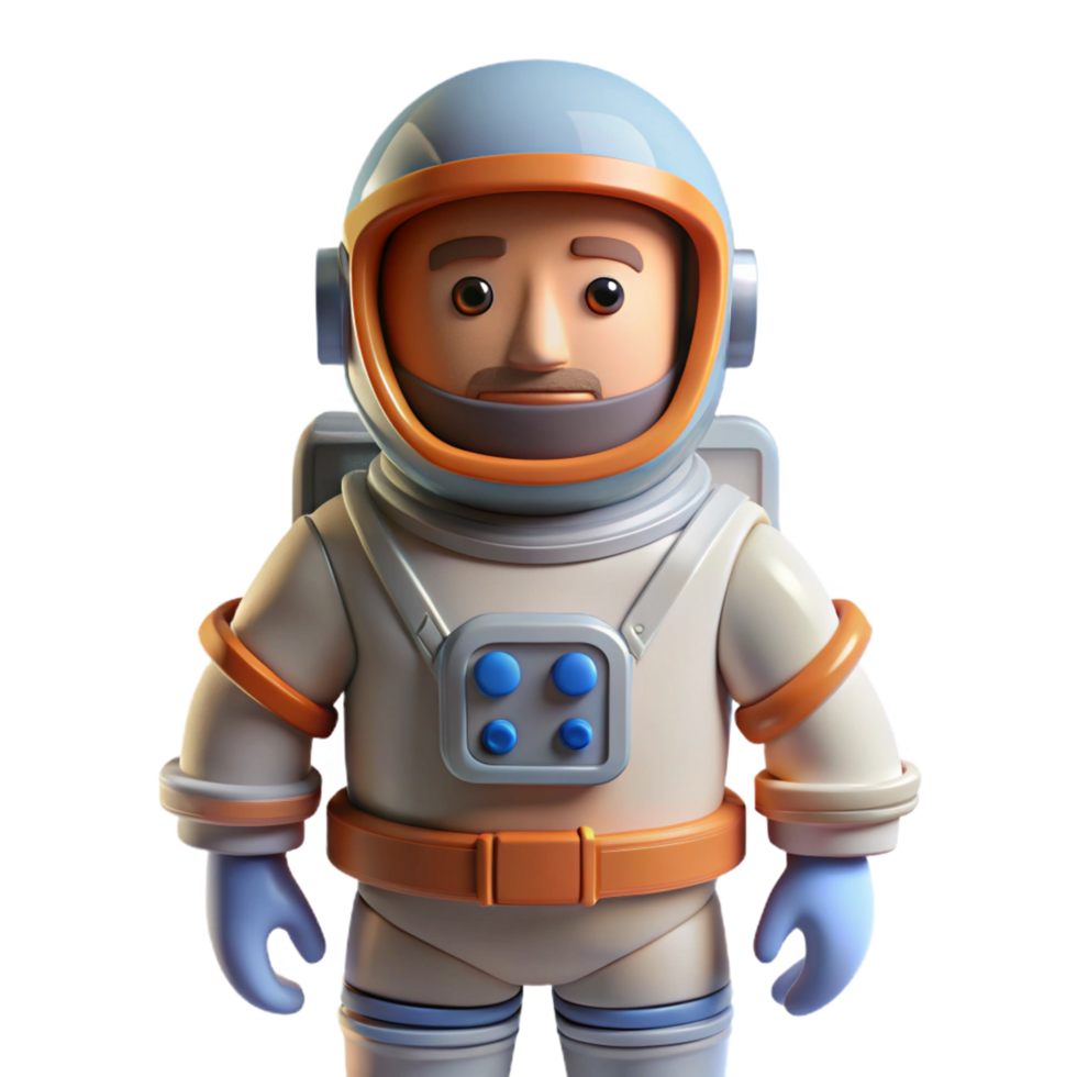 immaculate harmonious abstract Astronaut in spacesuit, NO BACKGROUND with Transparent Background. detailed png