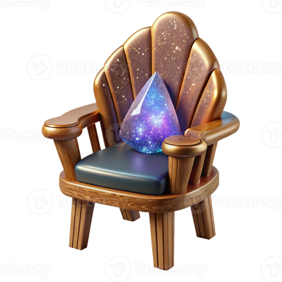 magnificent traditional Brown Wooden Chair Front View Transparent Element premium png