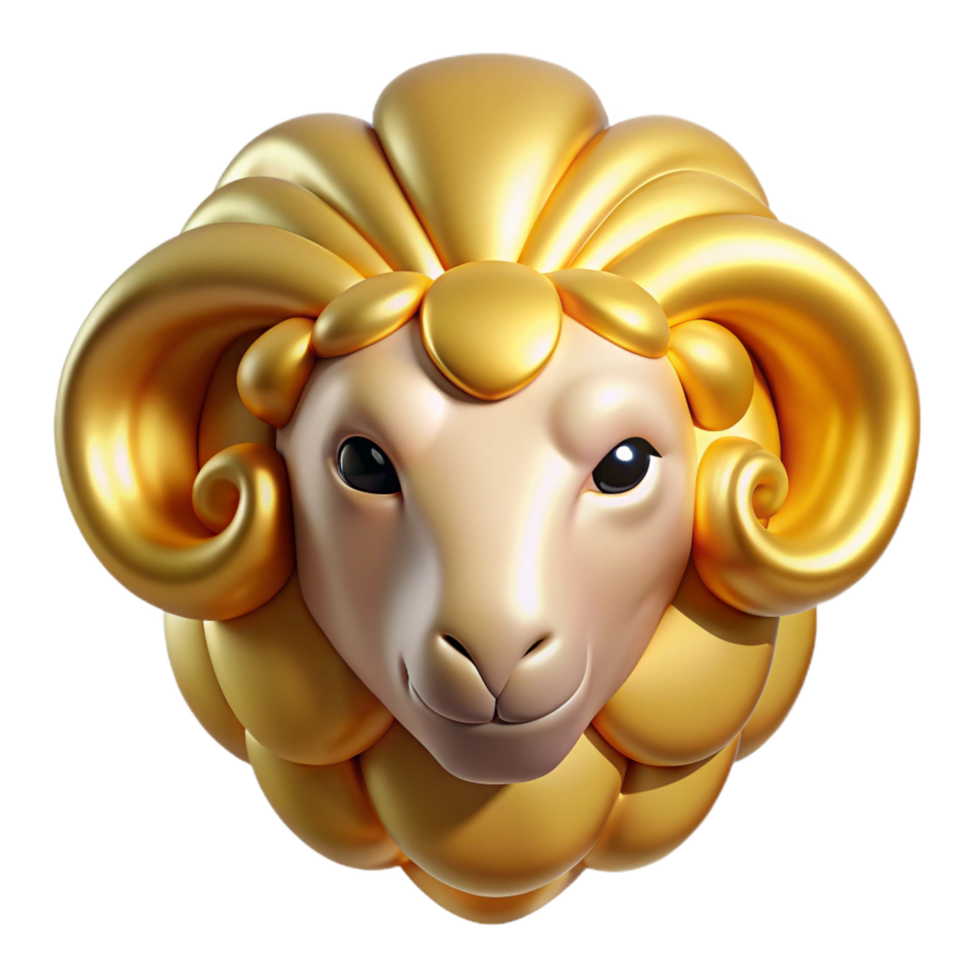 enchanting contemporary Golden Fleece, mythical artifact. NO BACKGROUND with Transparent Background. fine detail png