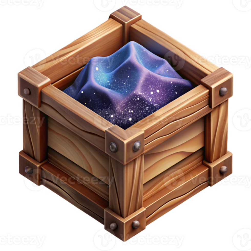 impressive abstract Brown Wooden Crate Top View Isolated detailed png