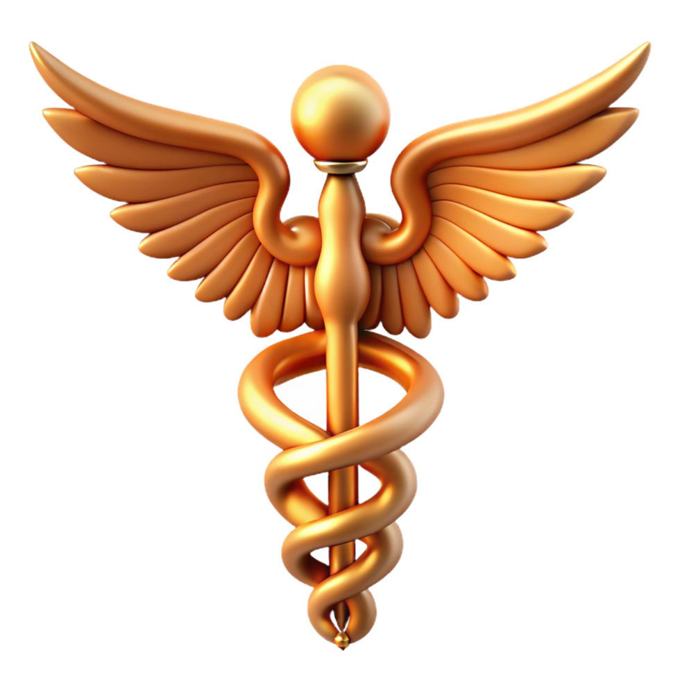 exquisite impressionist Caduceus, Hermes's staff. NO BACKGROUND with Transparent Background. gallery standard png