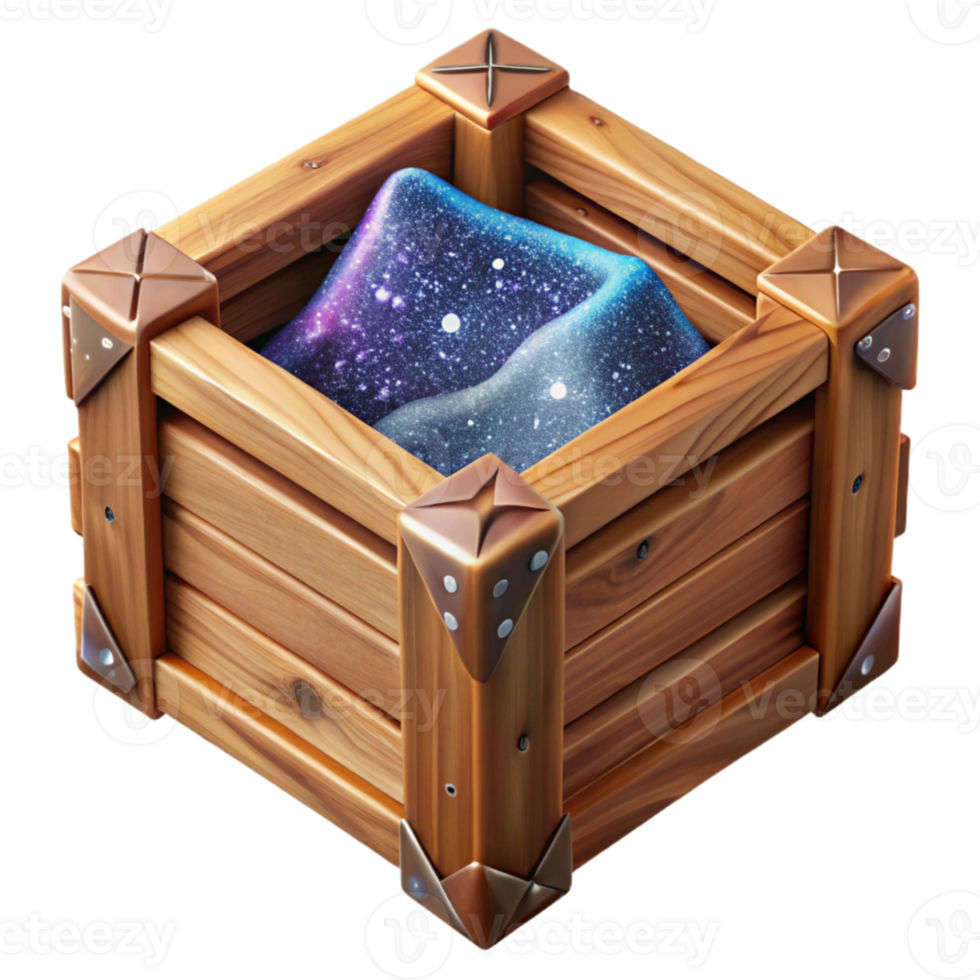 impressive minimalist Brown Wooden Crate Top View Isolated premium png