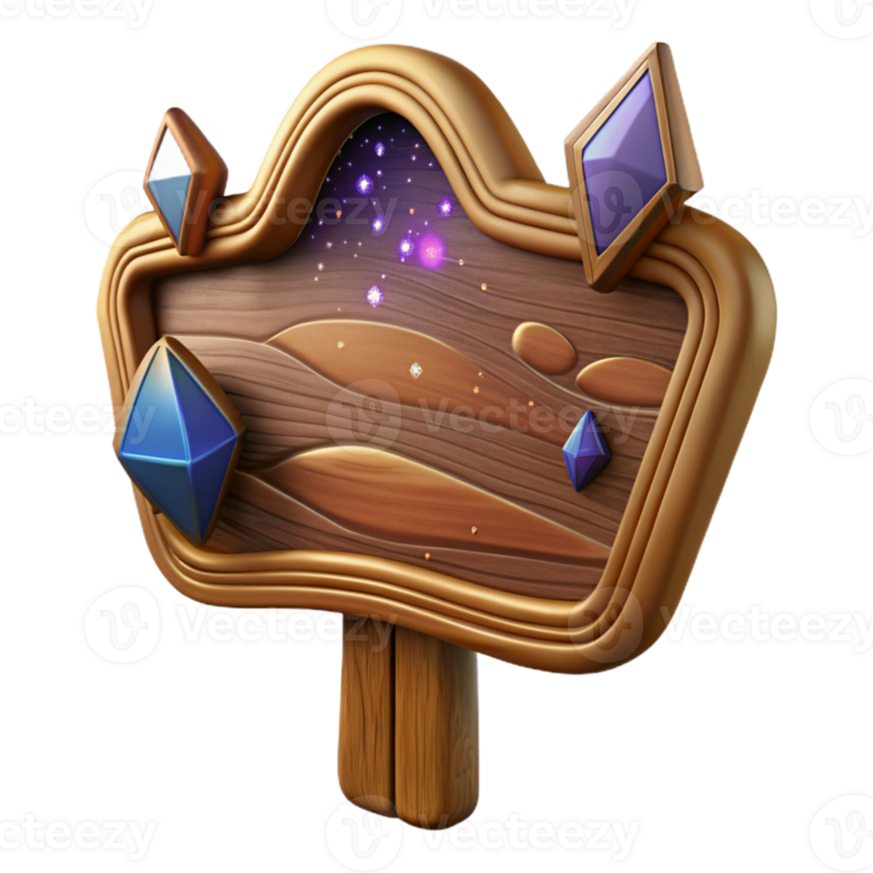 extraordinary creative Brown Wooden Sign Blank Surface Cutout premium png