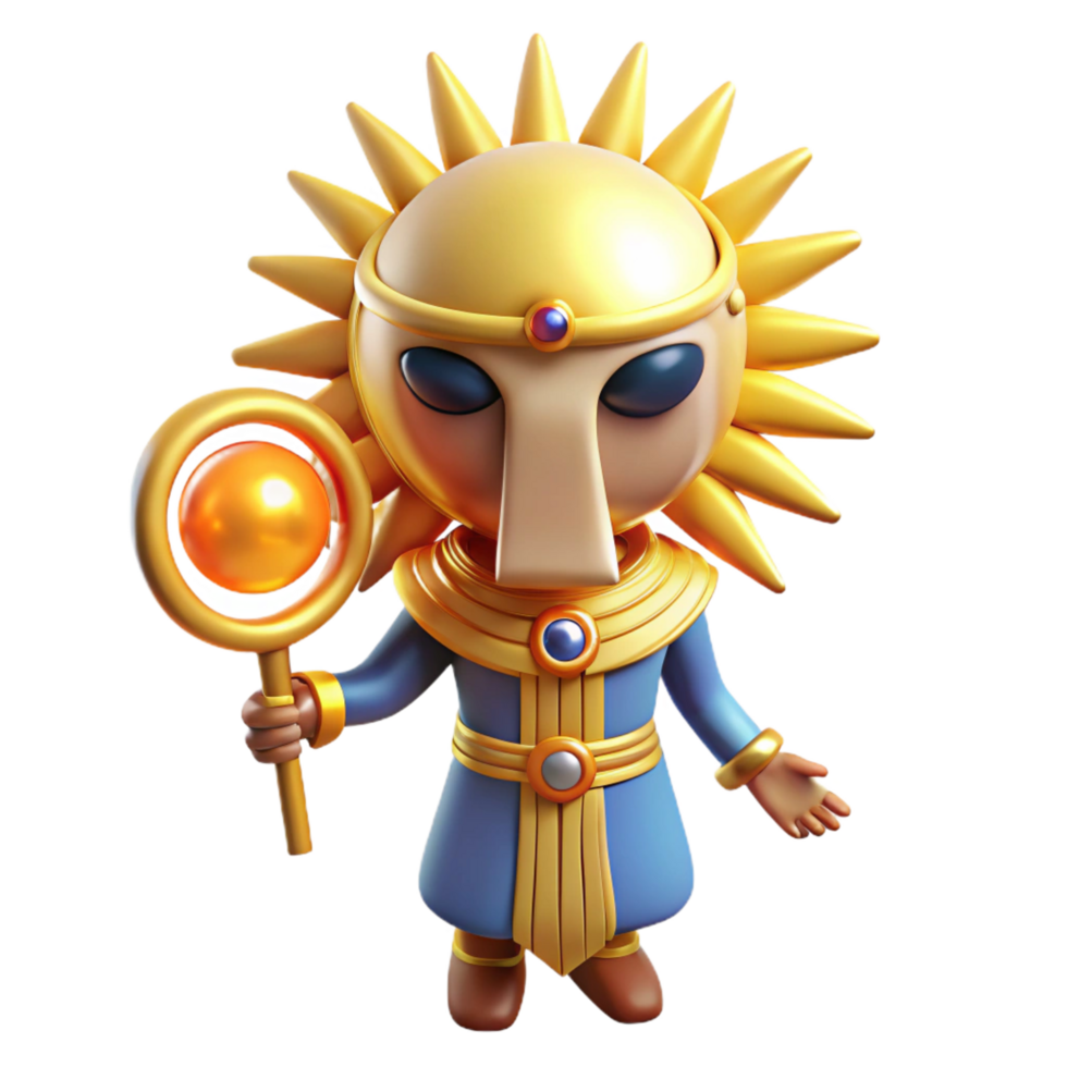 fascinating exemplary Ra, Egyptian sun god. NO BACKGROUND with Transparent Background. png