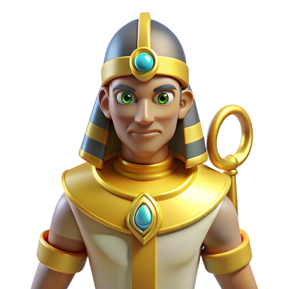 energetic mesmerizing Osiris, Egyptian god of the afterlife. NO BACKGROUND with Transparent Background. high resolution png