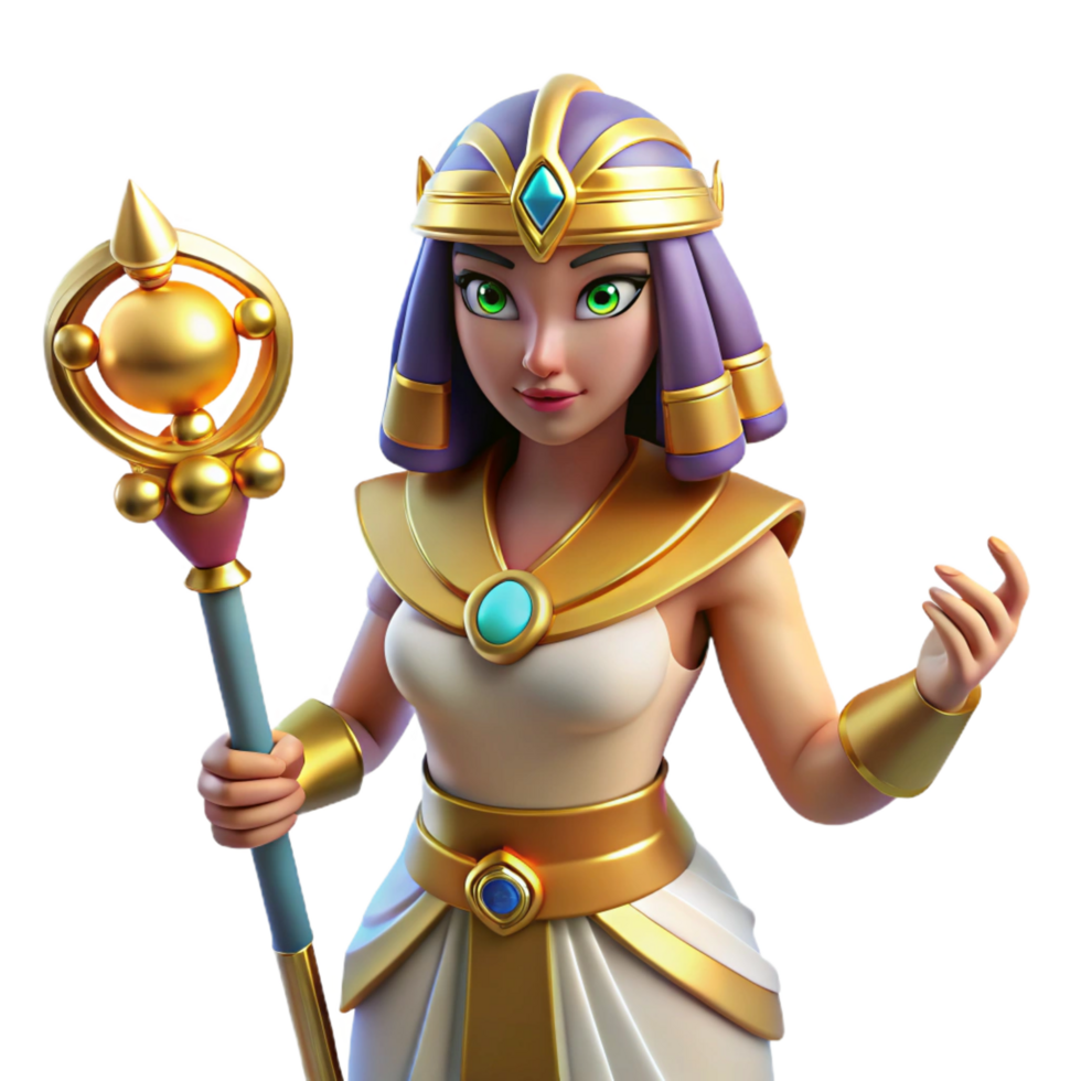 glorious dreamy impressionist Isis, Egyptian goddess of magic. NO BACKGROUND with Transparent Background. luxury png