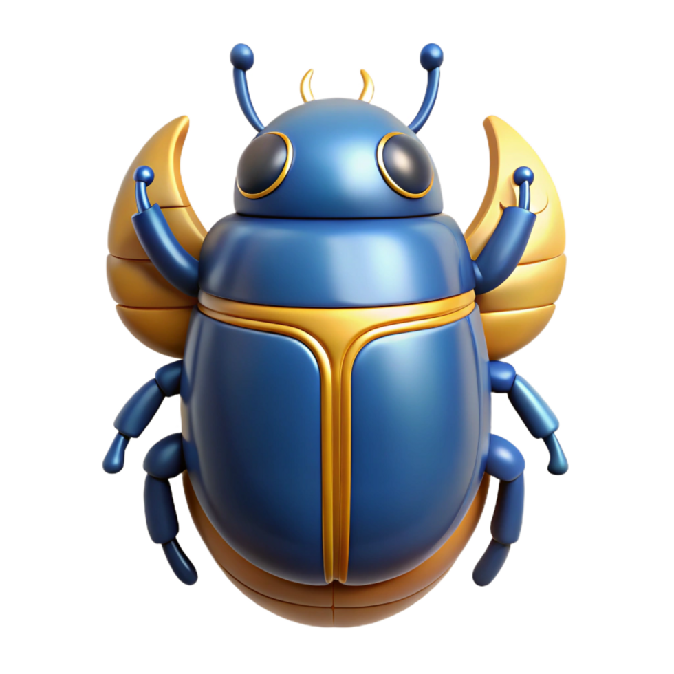 exceptional surreal Scarab beetle, Egyptian symbol of rebirth. NO BACKGROUND with Transparent Background. masterfully captured png