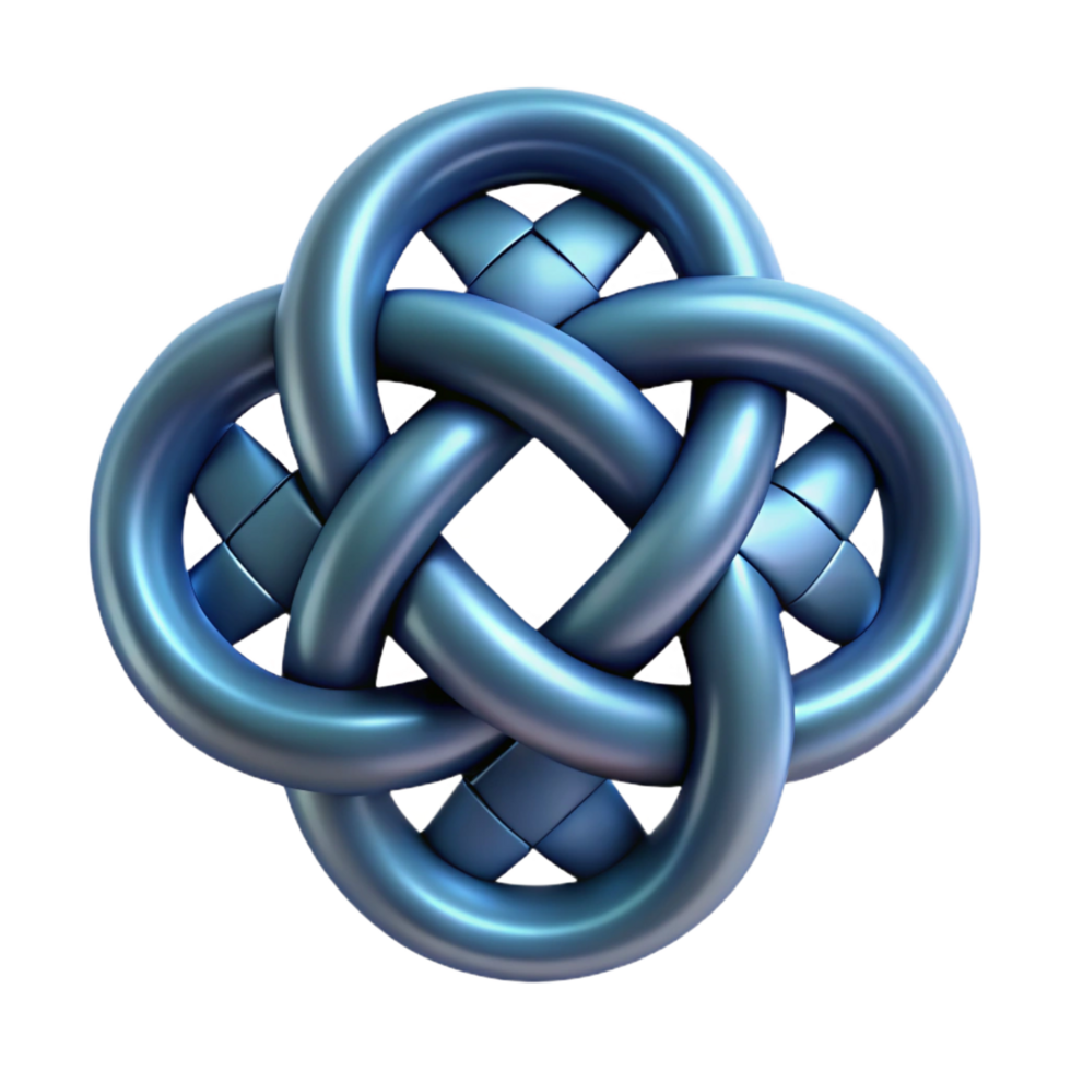 inspired futuristic Celtic Knot, intricate design. NO BACKGROUND with Transparent Background. handcrafted png
