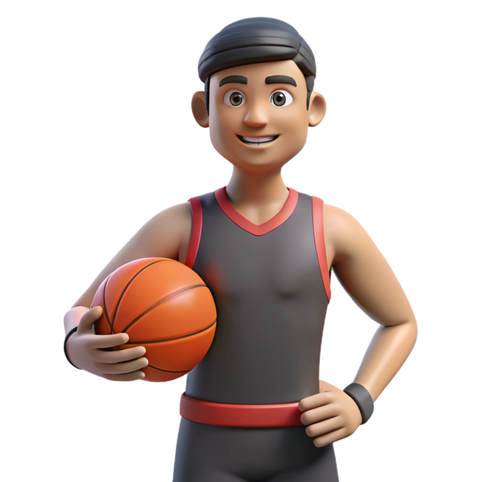 energetic dazzling Athlete, holding basketball, NO BACKGROUND with Transparent Background. gallery standard png