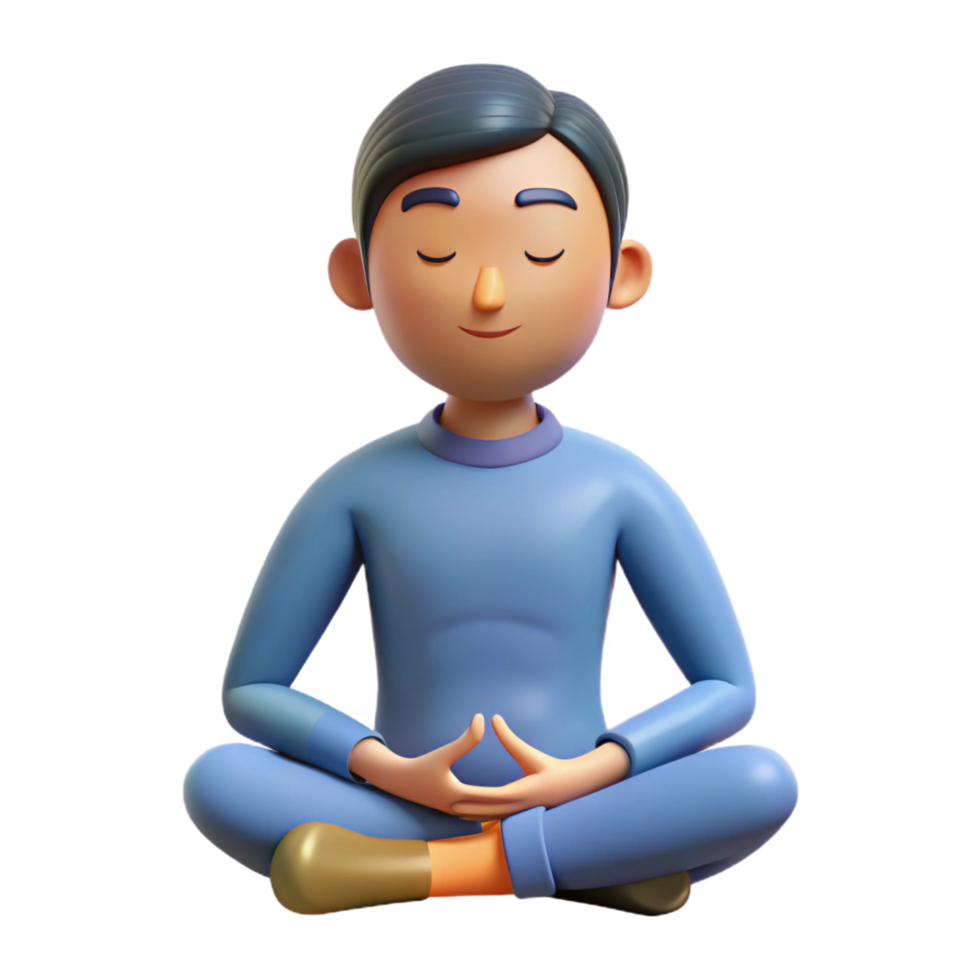 inspired contemporary Person, meditating, eyes closed, NO BACKGROUND with Transparent Background. genuine png