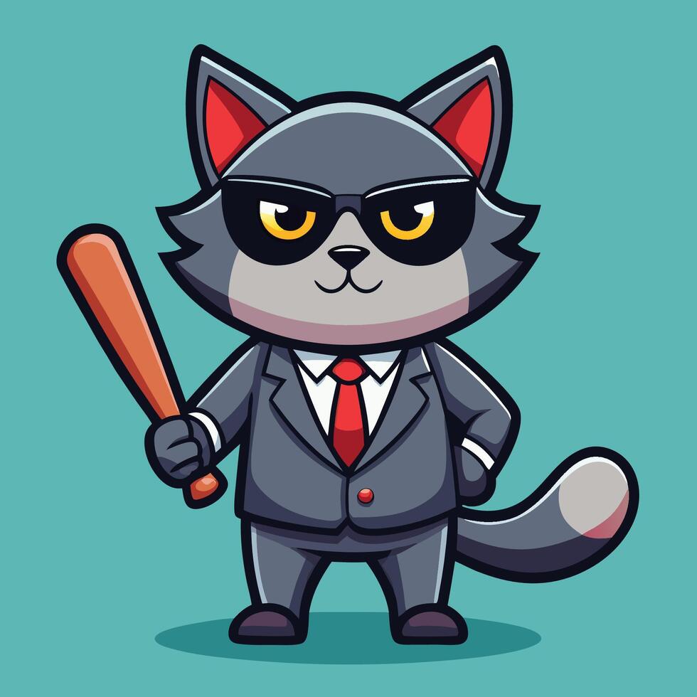 Dapper Feline in a Sharp Suit and Cool Shades vector