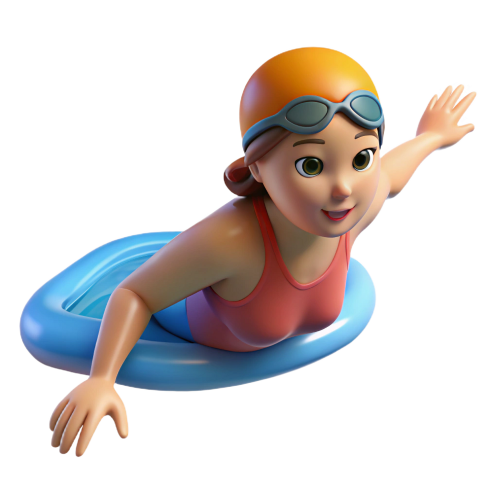 glorious baroque Woman, swimming, NO BACKGROUND with Transparent Background. luxury png