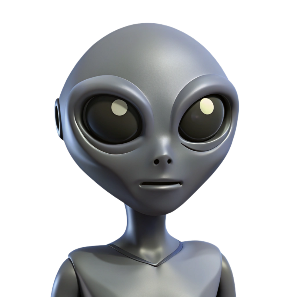 impressive rustic Alien, grey, NO BACKGROUND with Transparent Background. precision png