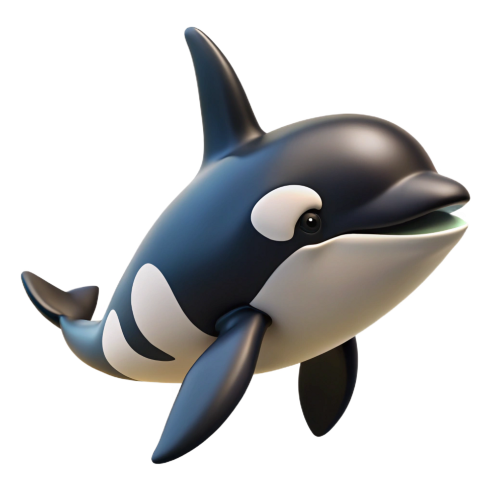 energetic mesmerizing A swimming killer whale, NO BACKGROUND with Transparent Background. handcrafted png