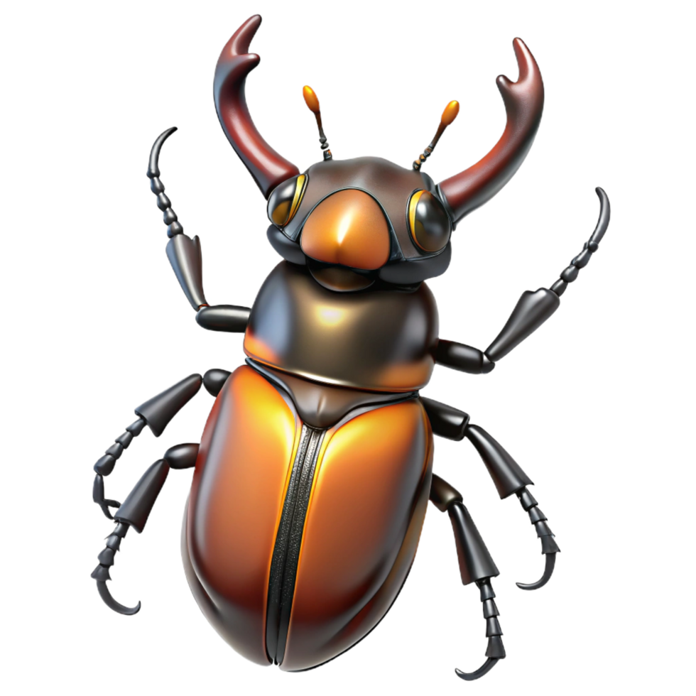 hypnotic classic A stag beetle, NO BACKGROUND with Transparent Background. masterfully captured png